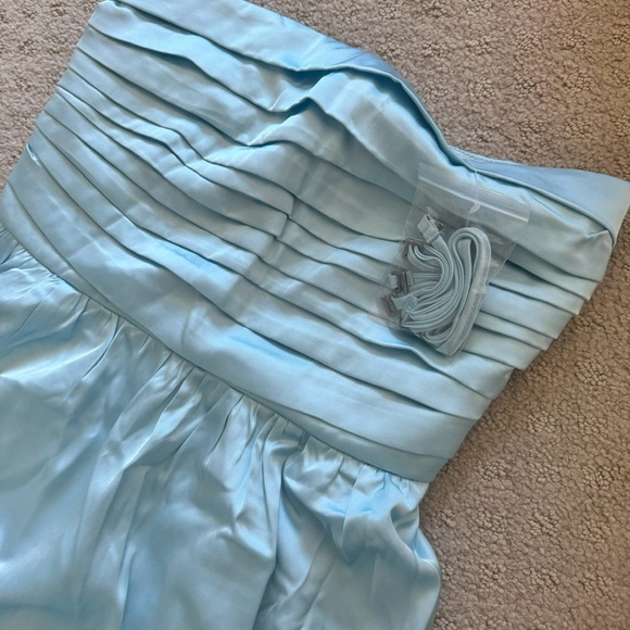 Blue Satin, Strapless Wedding Guest dress, Abercrombie - Picture 6 of 6